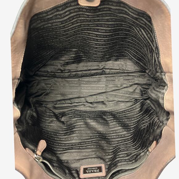 Prada Ombre Leather Tote Bag Brown Gradient Large Satchel Shoulder Bag - Picture 11 of 16